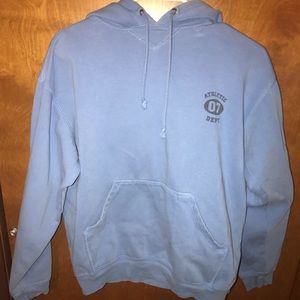 blue athletic hoodie
